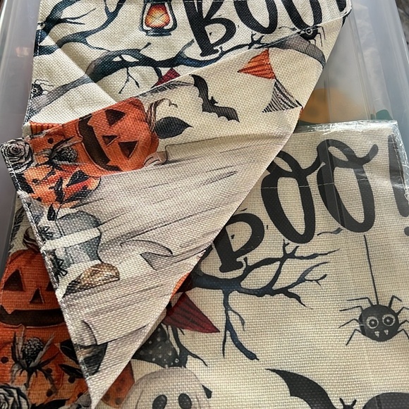 NIP Boo Pumpkin Ghost Dog Halloween Garden Flag 12×18 Double Sided Burlap - Picture 5 of 5